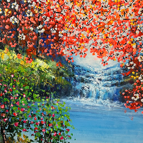 Detail foto van Waterfall schilderij van kunstenaar Je Shen