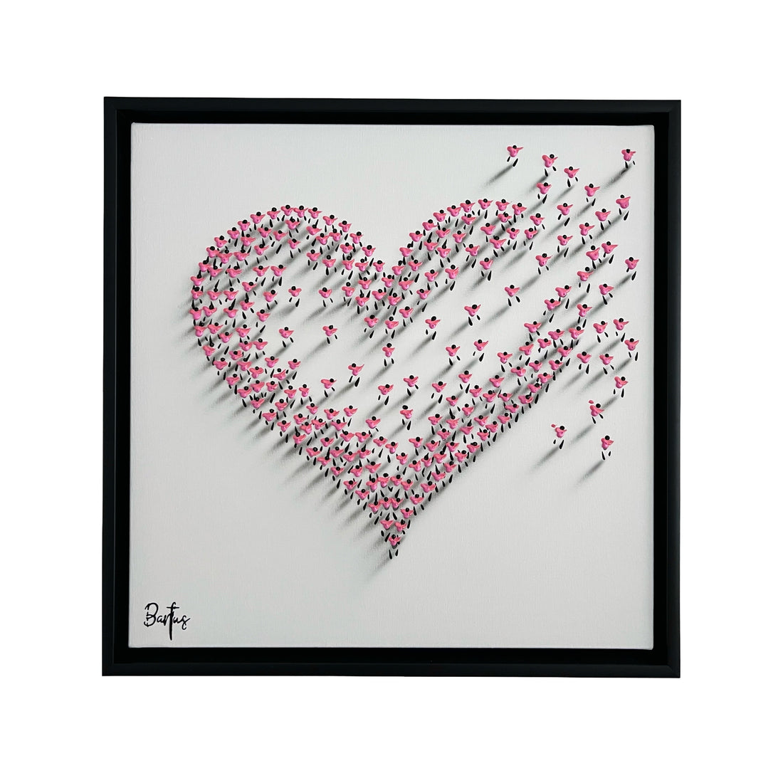 Francisco Bartus 'Pink Heart' Origineel 3D schilderij