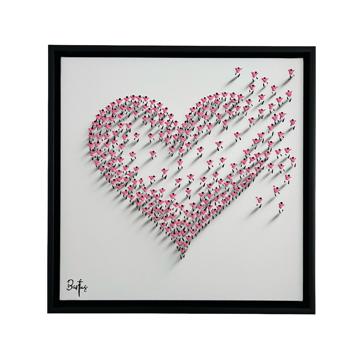 Francisco Bartus 'Pink Heart' Origineel 3D schilderij