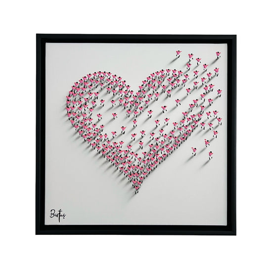 Francisco Bartus 'Pink Heart' Origineel 3D schilderij