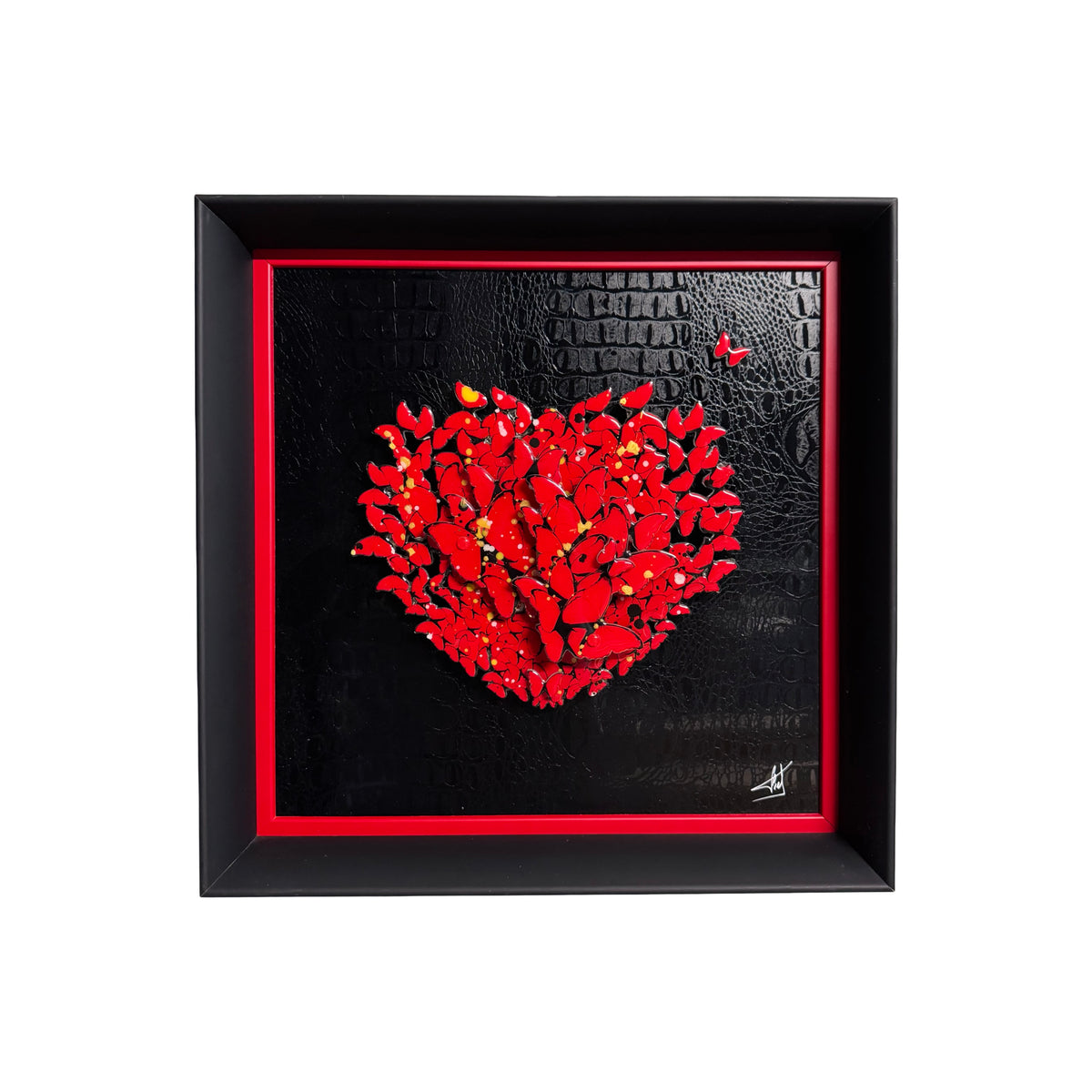 Butteflies in vorm van hart rood van Fred Meurice 