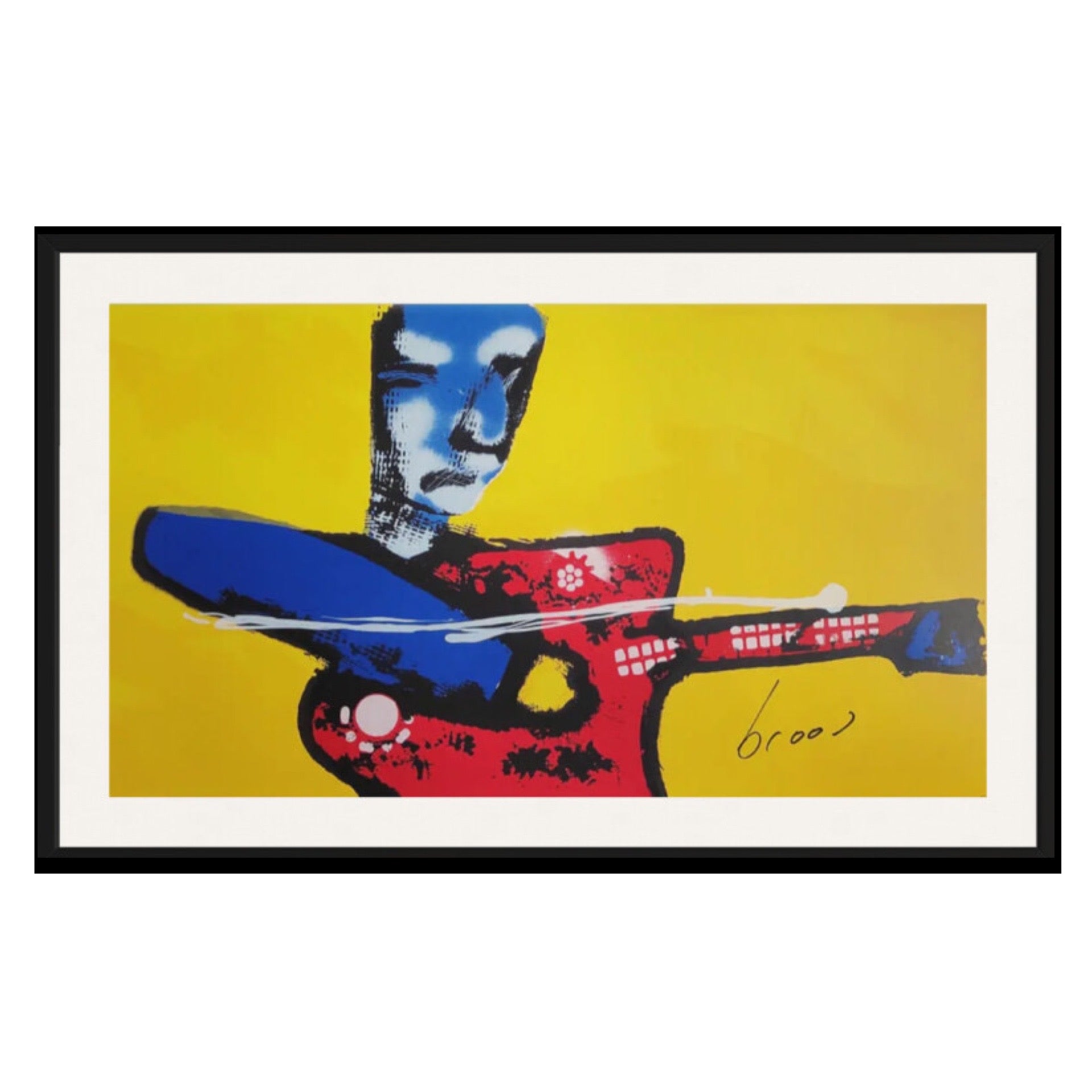 Guitarman - Moderne Kunst - Zeefdruk