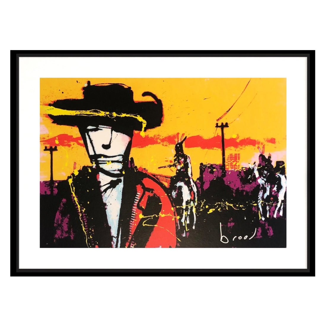 Indian Escort geschilderd door Herman Brood met indianen en cowboys