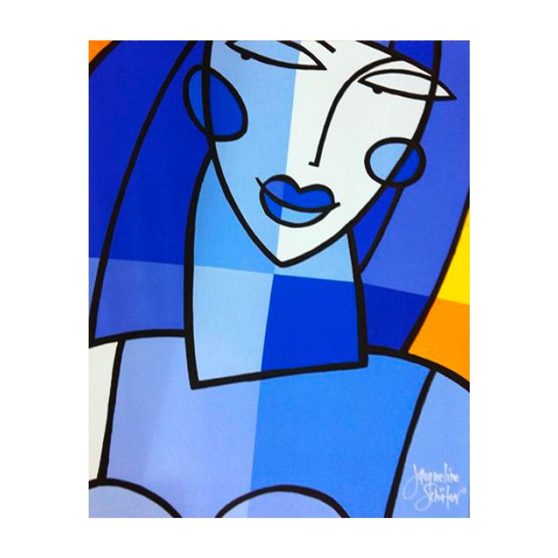 Vrouw in blauw - Moderne Kunst