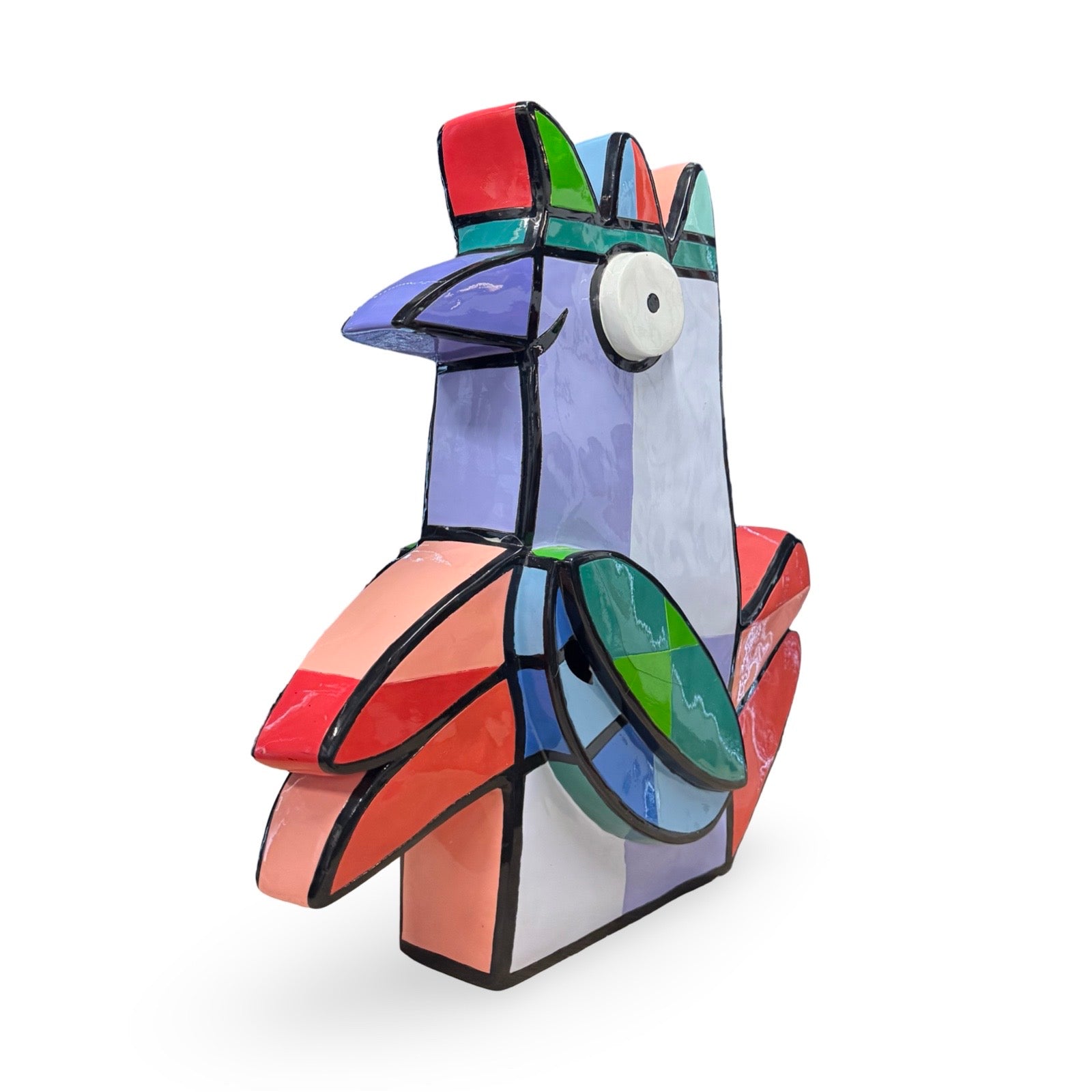 Sculptuur van een vreemde vogel van Jacqueline Schafer.