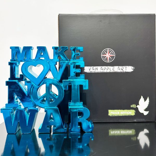 Make love not war blue