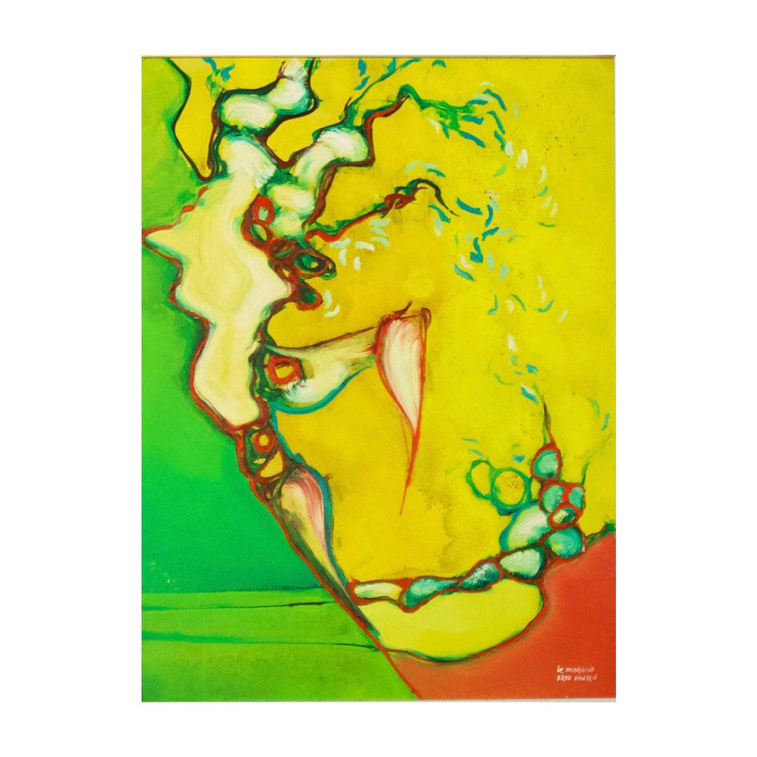 Mystery Yellow And Green - Moderne Kunst