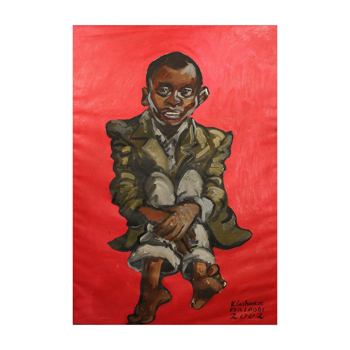 Street boy (red) - Moderne Kunst