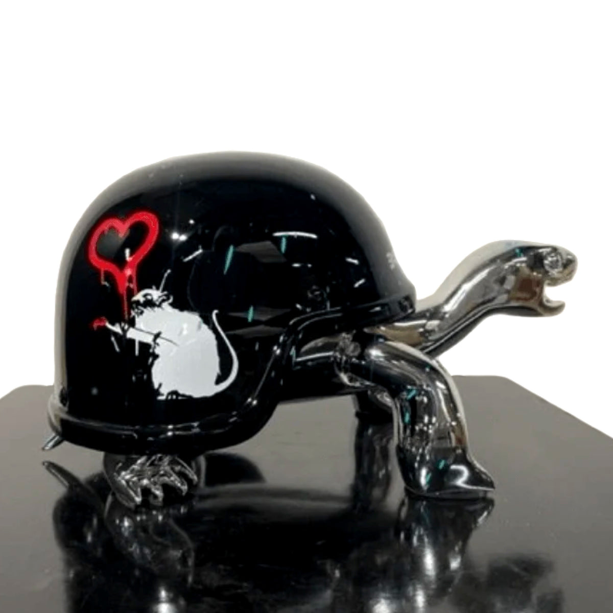 Van Apple Art - Peace turtle 'Love Rat' geïnspireerd op Banksy bekende kunstwerk