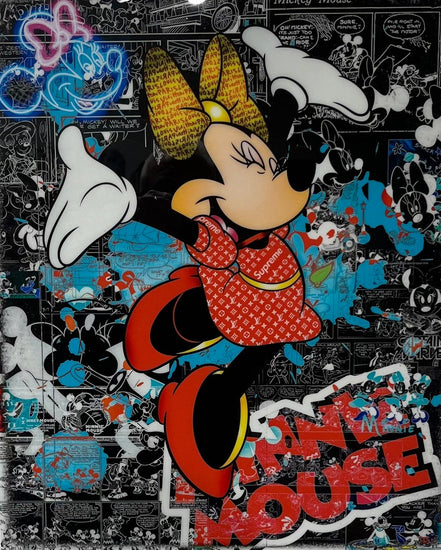 Van Apple Art 'Minnie Mouse' Disney en Cartoon pop art schilderij