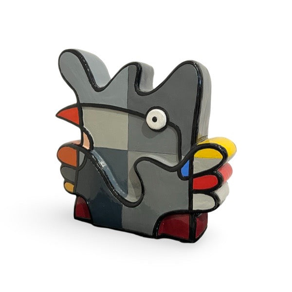 Vreemde Vogel Sculptuur Grijs - Medium