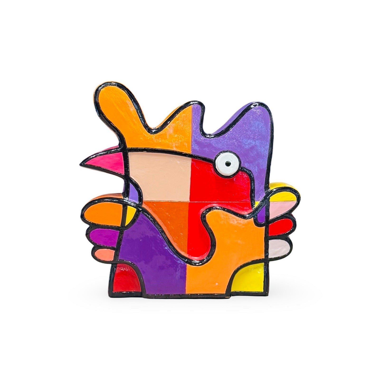 Vreemde vogel sculptuur van Jacqueline Schafer.