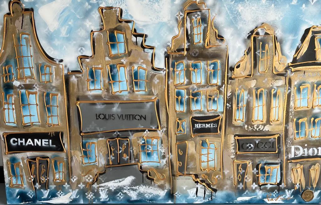 Amsterdam Designer Shopping Street XX schilderij van Rick Triest close up